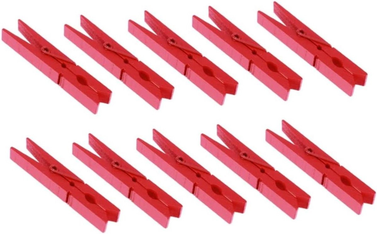 Rode houten fotoknijpers voor decoratie - 7,2 cm