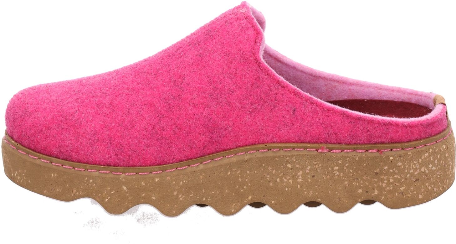 Pantoffel ROHDE "Foggia-D", Damen, Gr. 40, Filz, pink, Schuhe Pantoffel, Homeslipper, Wohlfühlschuh, Filz Clog mit Plateausohle
