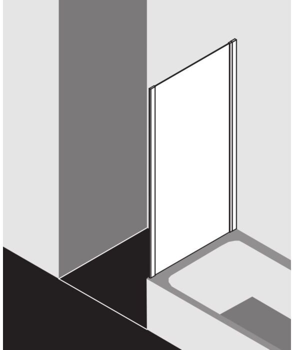 Kermi Ibiza 2000 Seitenwand TWO I2TWO070161AK 70x165cm, ESG klar, verkürzt für Badewanne