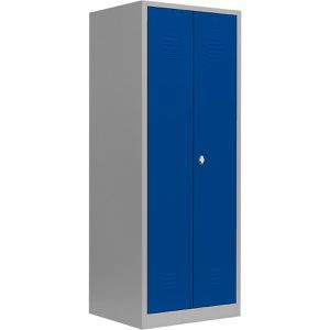 Lüllmann Spind 515421, Doppelspind, blau, 2 Abteile, mit Drehriegelschloss, 80 x 180 cm