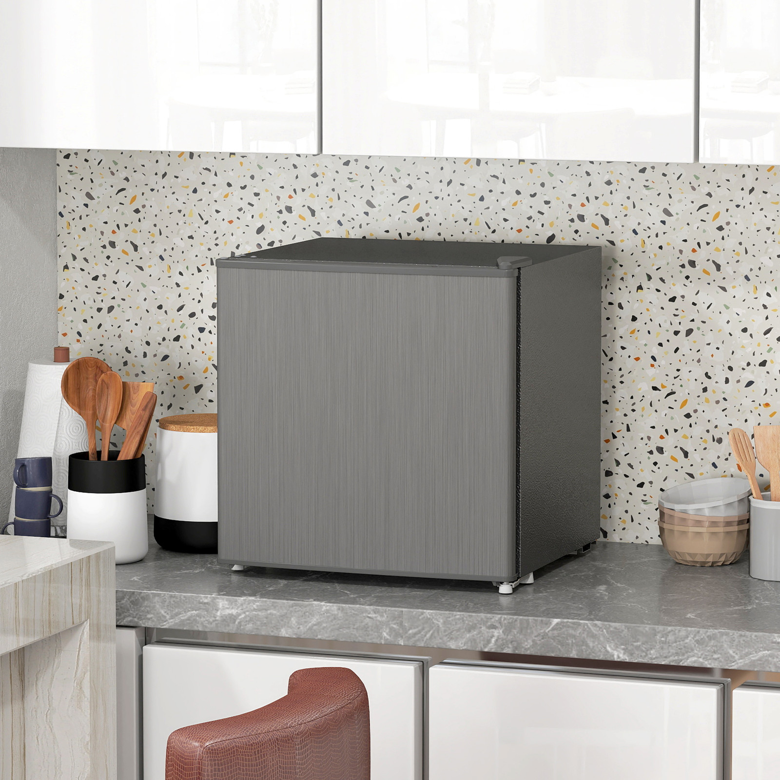 HOMCOM Mini-vriezer 35L met instelbare temperatuur, grijs, B/D/H: 47 x 44,2 x 48,8 cm