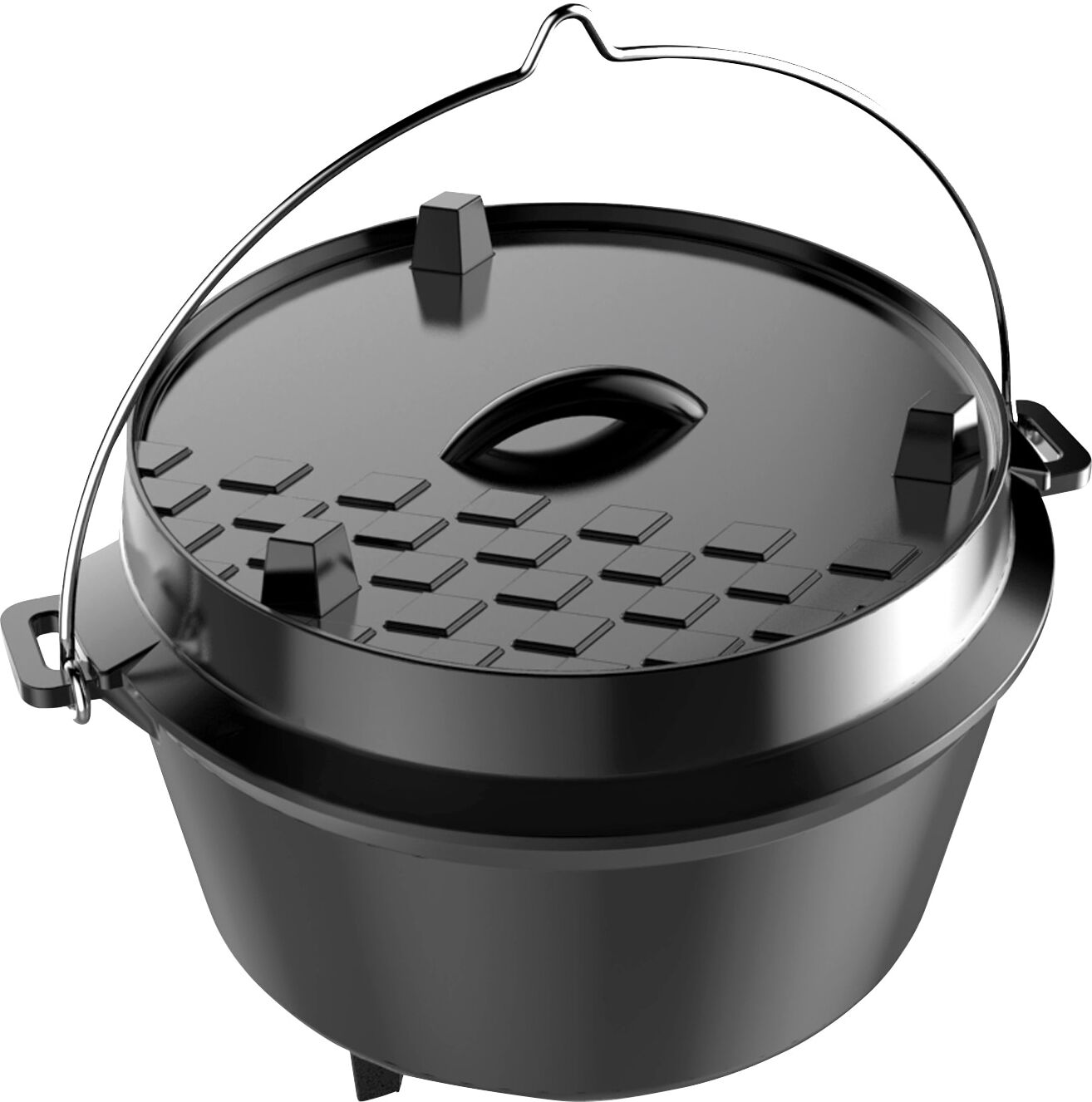 Grilltopf TEPRO "Dutch Oven L", schwarz, B:41,1cm H:26,2cm L:31cm, Töpfe, Grilltopf, 12 Liter
