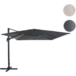 Gastronomie-Ampelschirm HWC-A96, 3x4m (Ø5m) schwenkbar, Polyester/Alu 26kg ~ anthrazit ohne Ständer, drehbar