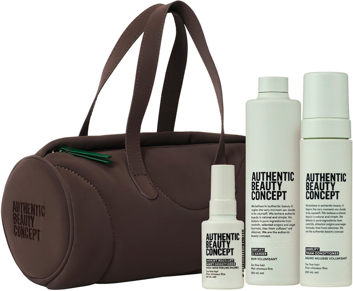 550ml Authentic Beauty Concept Amplify Geschenkset (Spray Conditioner 50ml + Shampoo 300ml + Conditioner 200ml + Tasche)