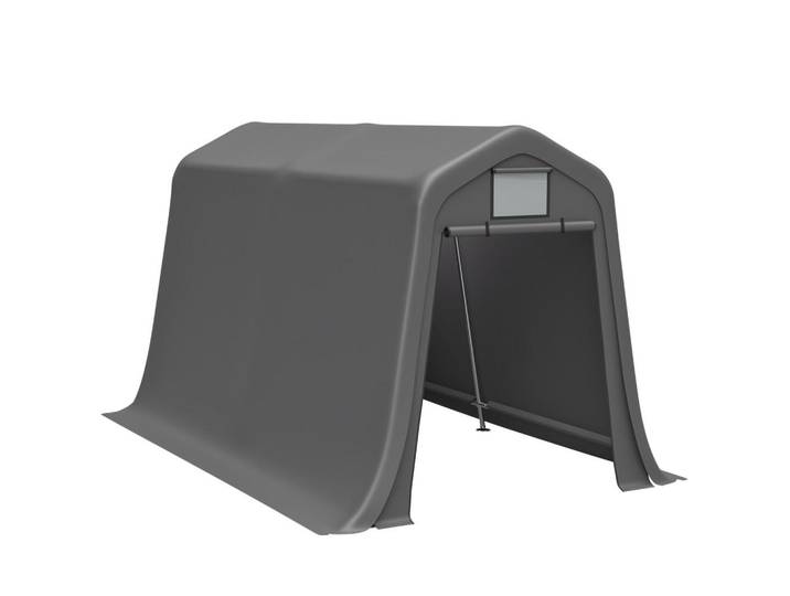 Modfu Kleingarage aus PE 213x366x225 cm in Dunkelgrau mit Rolltor, Metall, 366x225x213 cm, Gartenzubehör, Geräteschuppen