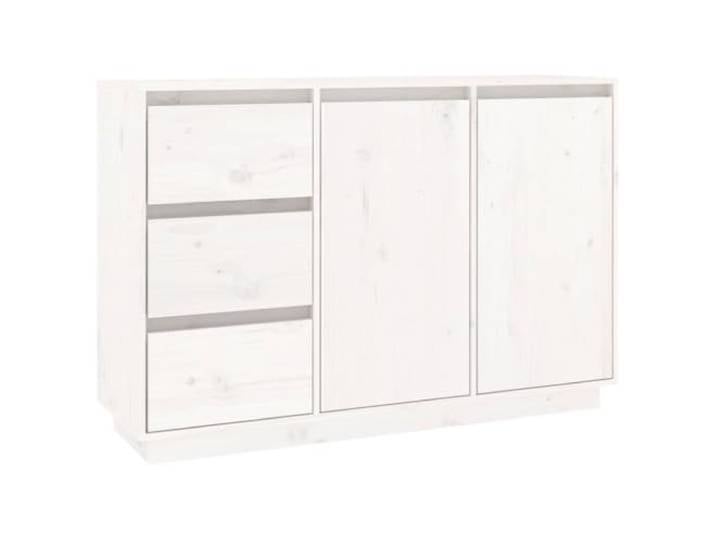 Fisinber Sideboard Weiß 111x34x75 cm Massivholz Kiefer Anrichte Kommode Vielseitiger Beistellschrank für Wohnzimmer und Schlafzimmer mit großzügiger Ordnungsfläche.