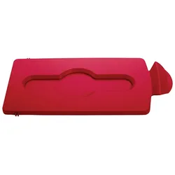 Geschlossener Deckeleinsatz für Rubbermaid Slim Jim Recycling-Station | HxBxT 1,3x20,3x42cm | Polypropylen | Rot von PROREGAL