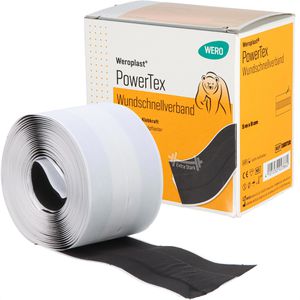 Wero Pflaster PowerTex Wundschnellverband, 1 Rolle, elastisch, atmungsaktiv, 5m x 8cm