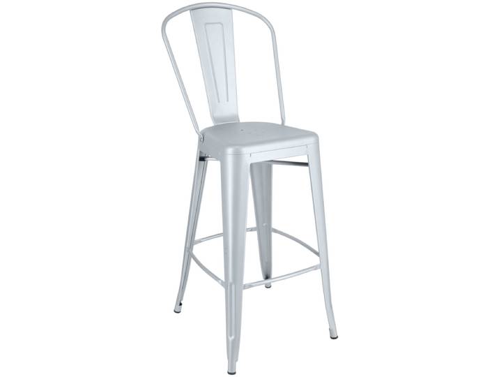 PULSIVA Barstuhl Ferano im Industriedesign 45.5x54.5x118.4 cm (BxTxH); silber; 2 Stück / Pack