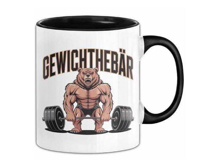 Trendation Tasse Gewichthebender Bär Tasse Geschenk Lustige Geschenkidee Spruch Gewic