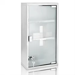 DEUBA Deuba Medizinschrank Erste Hilfe groß 48,5 x 25 x 12cm silber