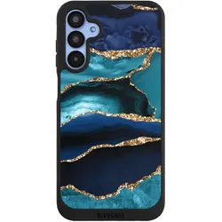 Nivocase Handyhülle für Samsung Galaxy A15 5G Hülle NIVOpure Case Schwarz Glitzer Look Marmor Trends (Samsung Galaxy A15 5G), Smartphone Hülle, Schwarz