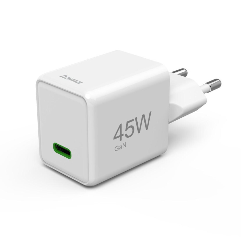 Hama GaN-laadadapter 45 Watt USB-C PD/QC Super-Mini Oplader Wit
