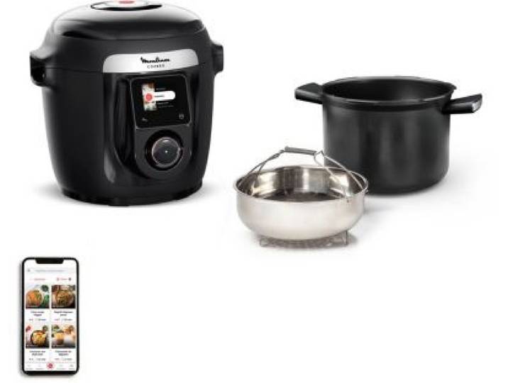 Moulinex - Cookeo Ce952810 Noir Wifi 6 L, 9 Modes De Cuisson, 150 Recettes