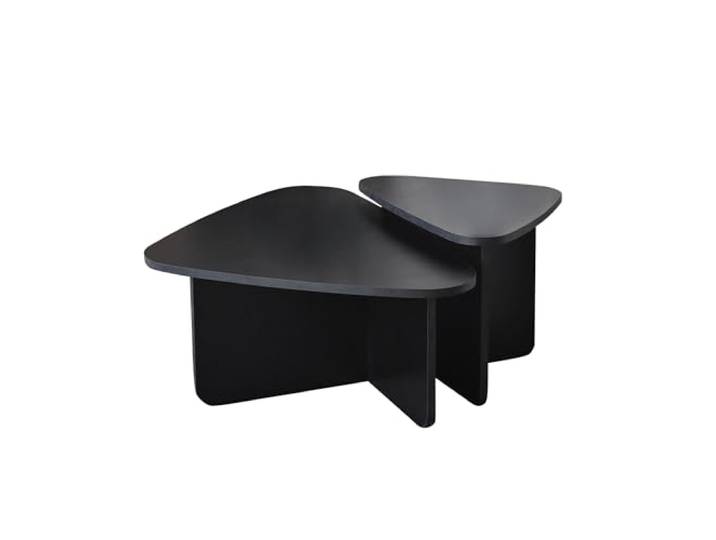 Hanah Home Modernes schwarzes Couchtisch-Set (2-teilig), 90x60x35 & 60x40x40 cm 100% melaminbeschichtete Spanplatte, 18 mm stark Stilvolles und funktionales Design für das Wohnzimmer