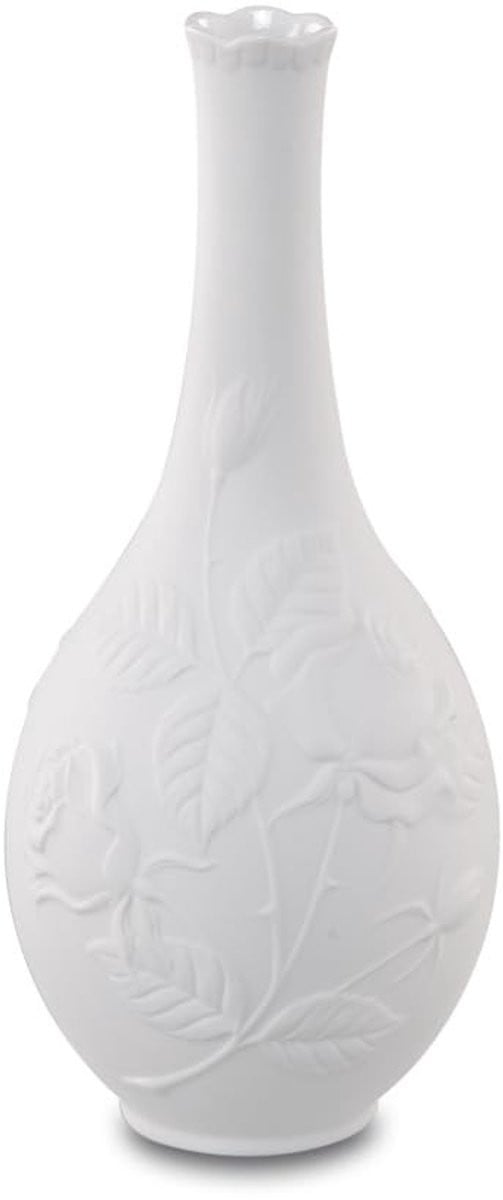 Witte porseleinen vaas van 21 cm