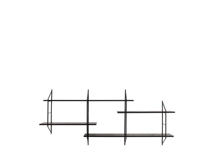 Etagère murale en bois et métal l191cm - noir