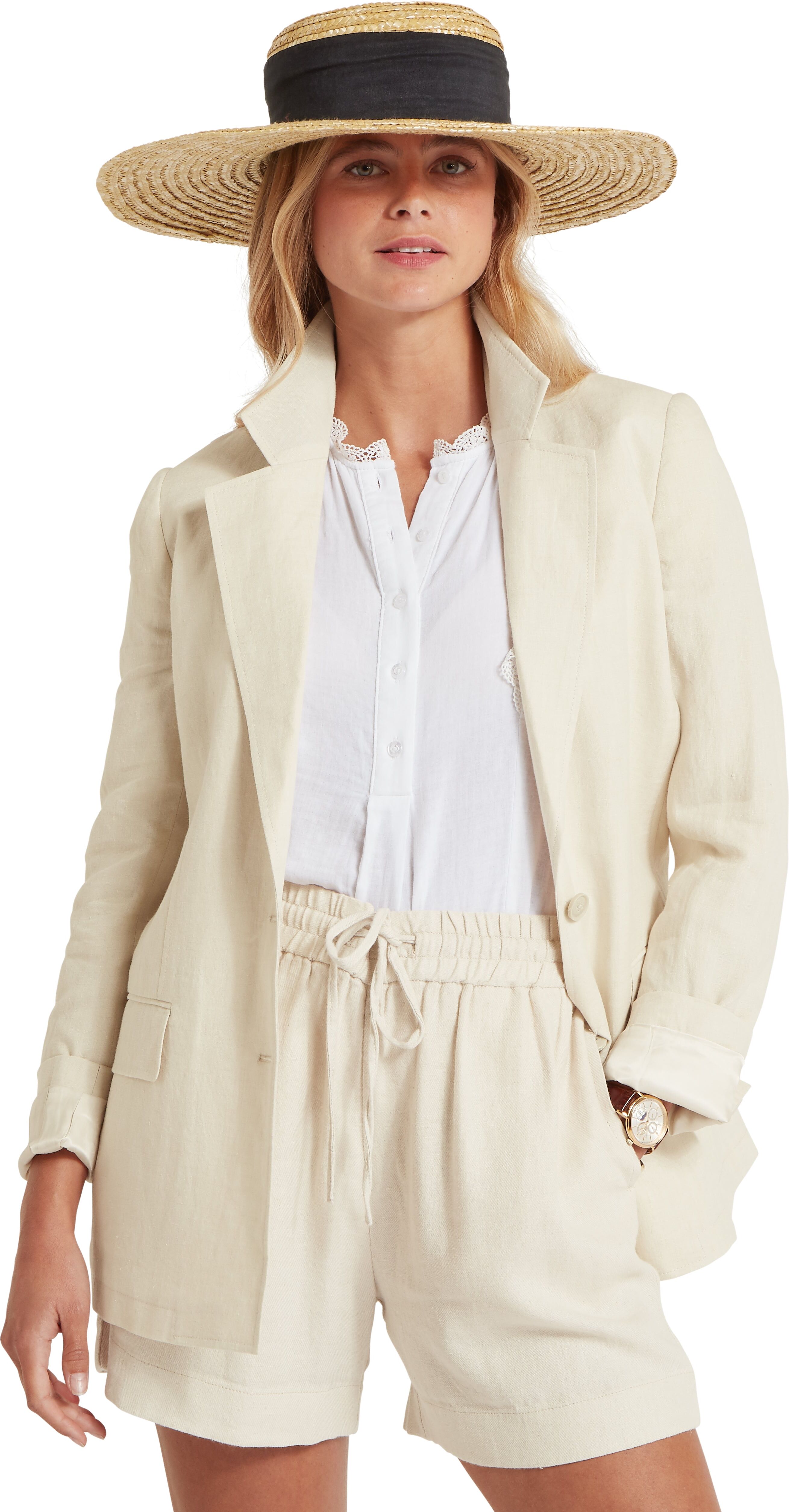 Schöffel Country Henley Linen Blazer - Grey - Size UK20 - Women