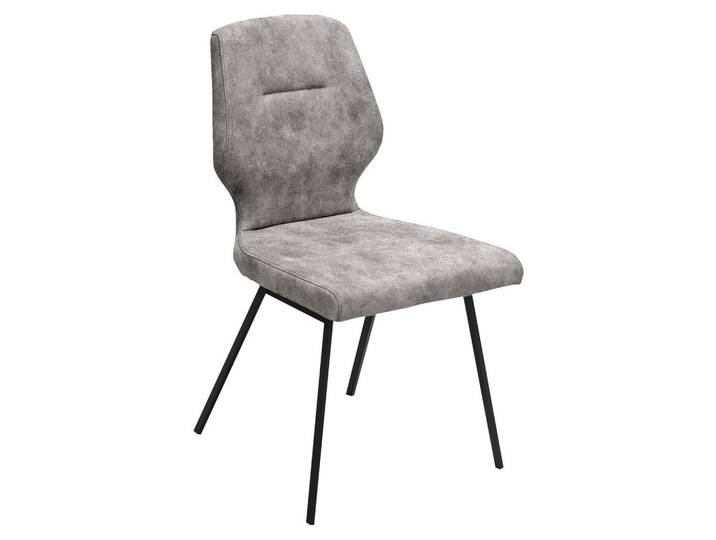 Dieter Knoll Stuhl, Grau, Metall, Textil, Uni, rund, 46x91x57 cm, Esszimmer, Stuhl, Esszimmerstühle