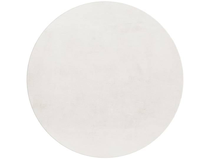 Tapis rond fausse fourrure toucher doux crème 120x120cm