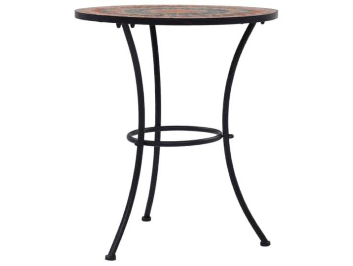 FDSAQOPT Mosaik-Bistrotisch Orange/Grau 60 cm Keramik Pulverbeschichtetes Eisengestell, Keramik-Mosaik Tischplatte, leicht zu reinigen, einfache Montage