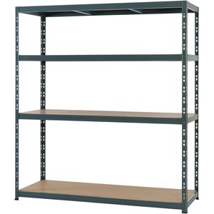 pro-bau-tec Weitspannregal 10235, 4 Holzböden, 250kg Fachlast, anthrazit (B/H/T) 160 x 180 x 60cm
