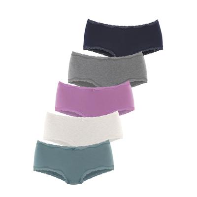 Panty VIVANCE, Damen, Gr. 32/34, Single Jersey, bunt (anthrazit meliert, beige meliert, flieder, eukalyptus, navy), Single Jersey, Obermaterial: 95% Baumwolle, 5% Elasthan. Spitze: 90% Polyamid, 10% Elasthan, meliert, unifarben, körpernah,...