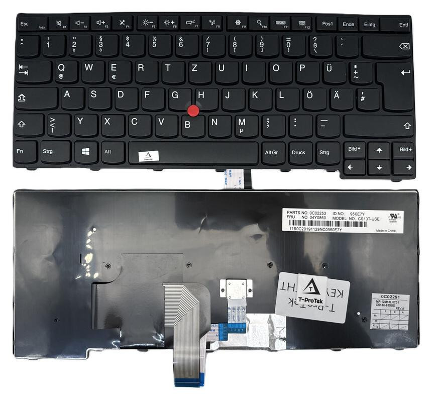 T-ProTek Zwarte toetsenbordplaat compatibel met IBM Lenovo Thinkpad T440 en T440P