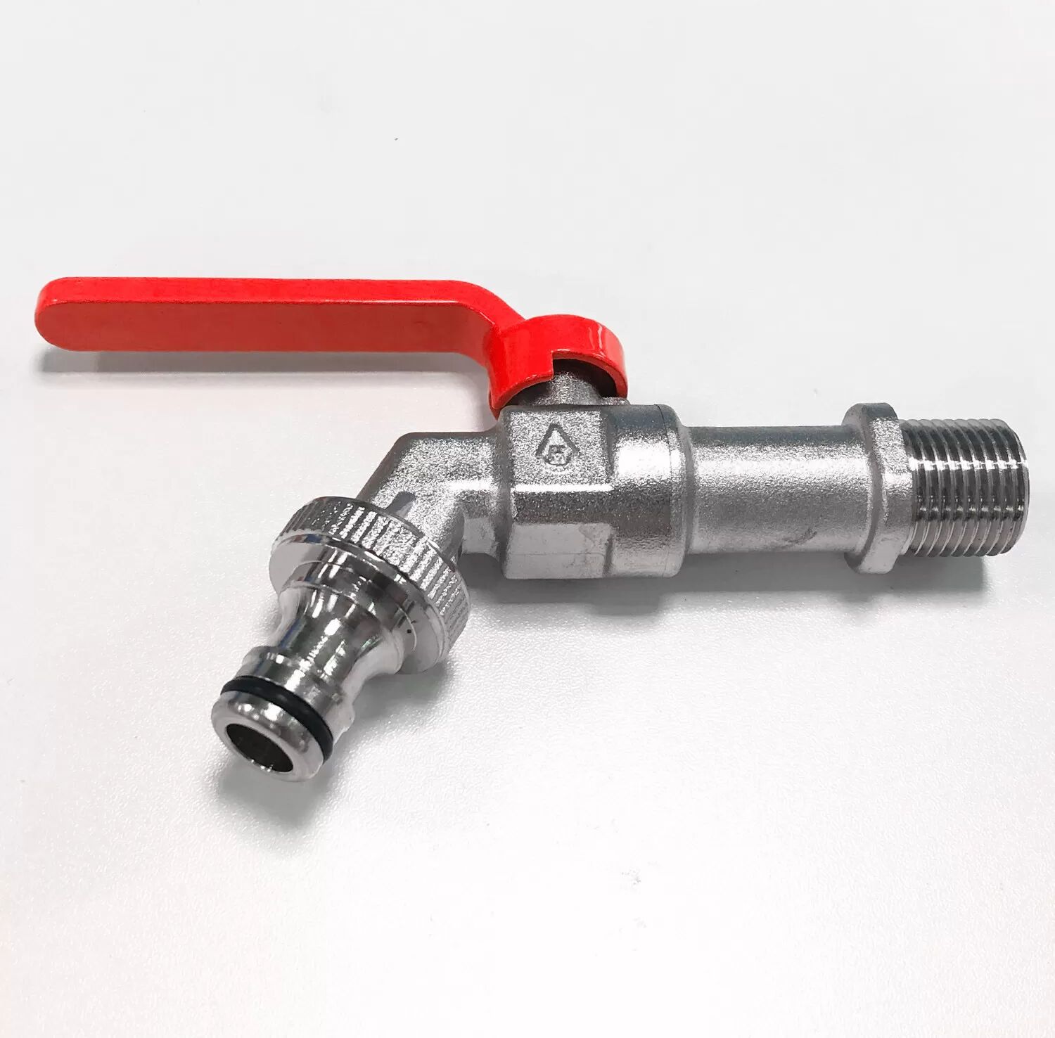 INF Frostfreier Wasserhahn – 1/2 x 3/4 Einzelbrause (verlängertes 1/2-Zoll-Gewinde, rot)