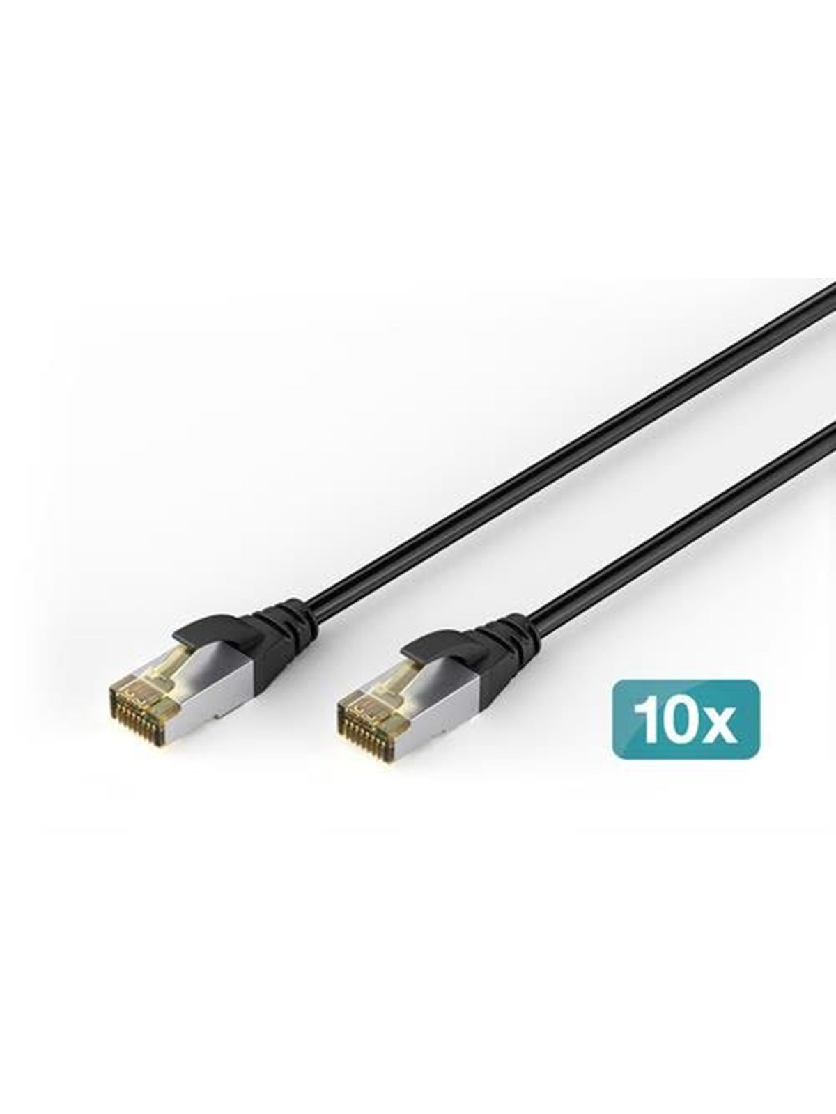 DIGITUS patch cable - 10 m - black - Schwarz