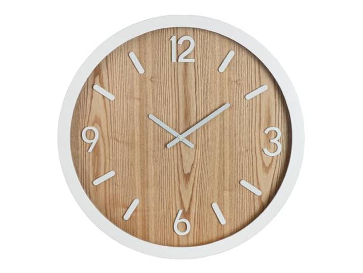 GILDE Wanduhr Arlington - rund - Ø 60cm - braun matt - MDF - Schlichte Zahlenuhr