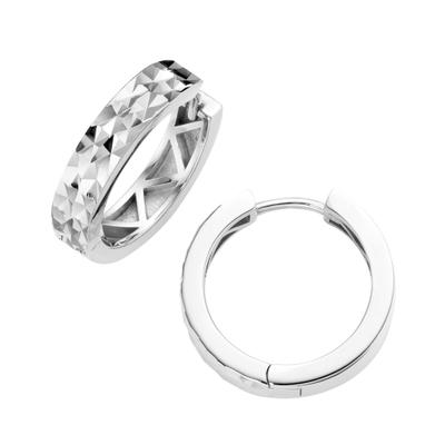 Paar Creolen FIRETTI "Schmuck Geschenk Silber 925 Ohrschmuck Ohrringe diamantiert", silber (silberfarben), Ohrringe, Damen, 19,5mm, Silber 925 (Sterlingsilber)