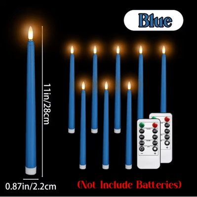 Inspire Picks 1272PCS Flameless LED Taper Candles With Remote Flickering Wedding Candles For Parties & Home Decor blue 48pcs