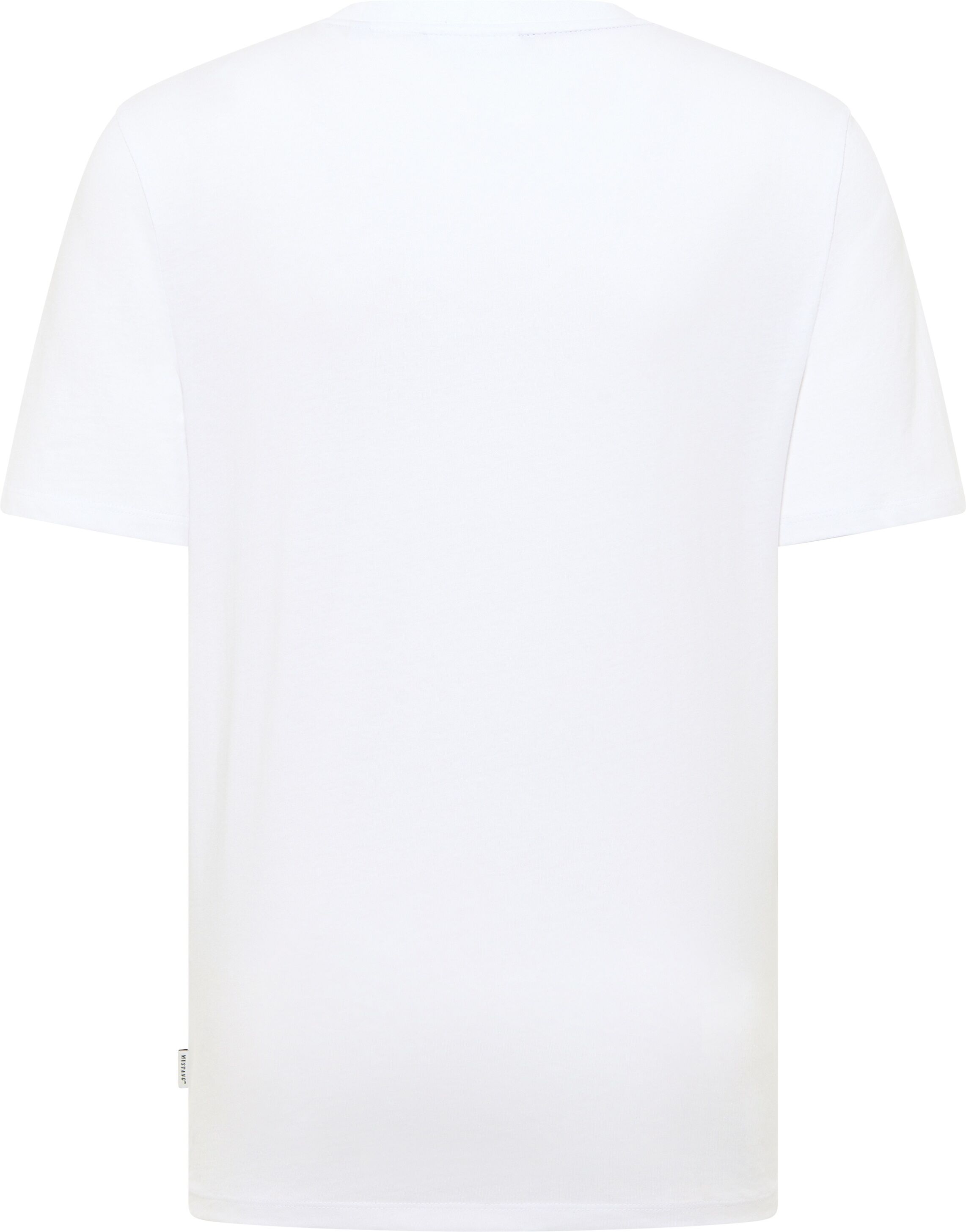 T-Shirt MUSTANG "MU-Austin", Herren, Gr. M, weiss (hellweiß), Jersey, Obermaterial: 100% Baumwolle, unifarben, normal normal, Rundhals, Shirts T-Shirt, Regular fit hellweiß M