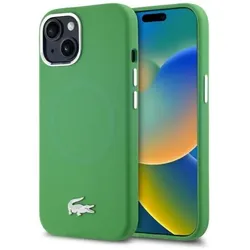 Lacoste LCHMP15SSMAN iPhone 15 6.1" estragon hardcase Silicone Croco Logo MagSafe (Apple iPhone 15), Smartphone Hülle, Grün