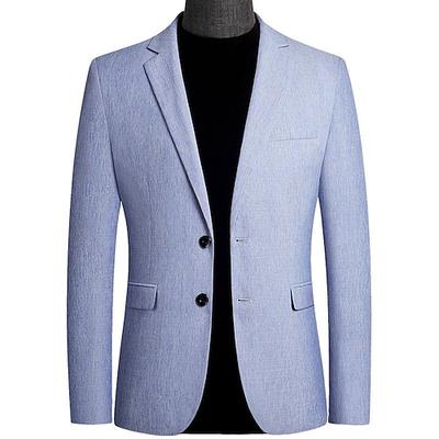 Herren Blazer Business-Kleidung Klassisch Zeitlos Frühling Herbst Standard (plissiert) Blazer Blau Beige Grau