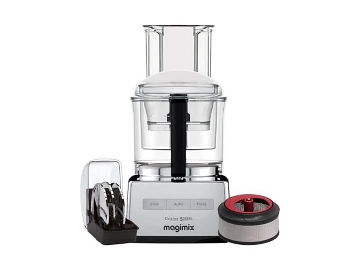 Magimix Robot de Cuisine Multifonction 5200 XL – Hachoir\, Blender\, Pétrin\, Batteur – Accessoires Inclus – Idéal pour Famille – Moteur Professionnel Silencieux 3\,6L - Fabriqué EN FRANCE (Chrome)