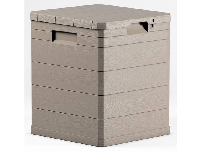 Gartentruhe, Kiste, Gartenplastikkoffer, 90 L, Vorratsbehälter, Sitzbank