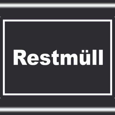 HB-Druck Restmüll Mülltrennung Aufkleber mit Text A4 (210x297mm)