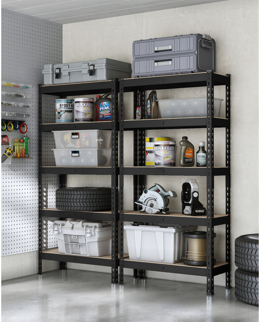 WFX Utility 75 cm W Steel Shelving Unit Matte Black 150cm H X 75cm W X 30cm D