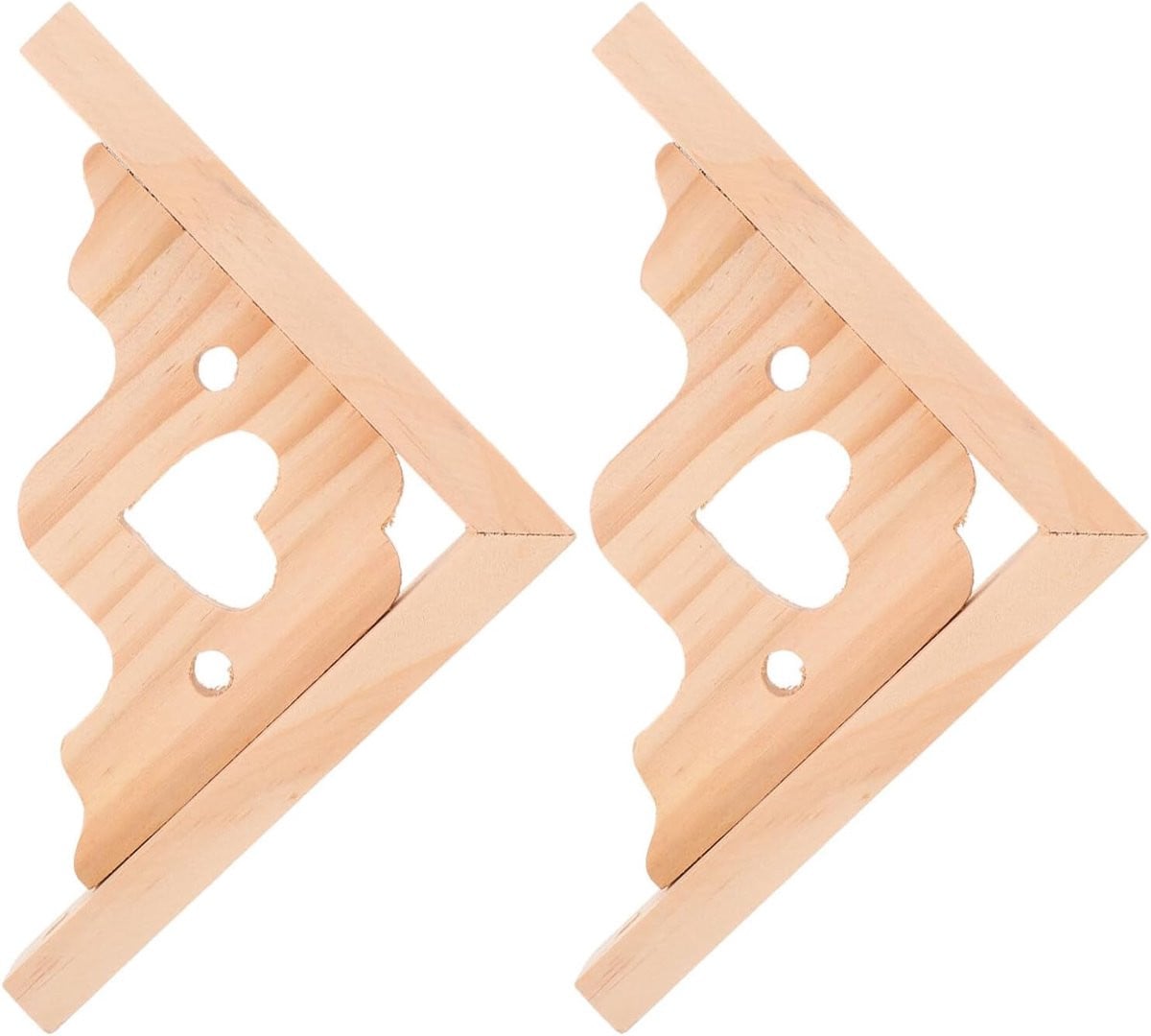 Houten Plankdragers Khaki - Driehoekige Decoratieve Steunen - 15 x 15 x 3 cm
