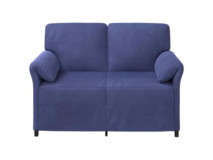 KTHLBRH Sofa 2-Sitzer Polizei blau 138 x 83 x 95 cm Samt Robustes Metallgestell, Schaumstoffpolsterung, gebogene Armlehnen, pflegeleicht