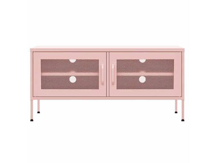 Soldes d'automne Meuble Télévision Rose - ARMOIRE TV - rose - 105x35x50cm Acier 532 919303813796