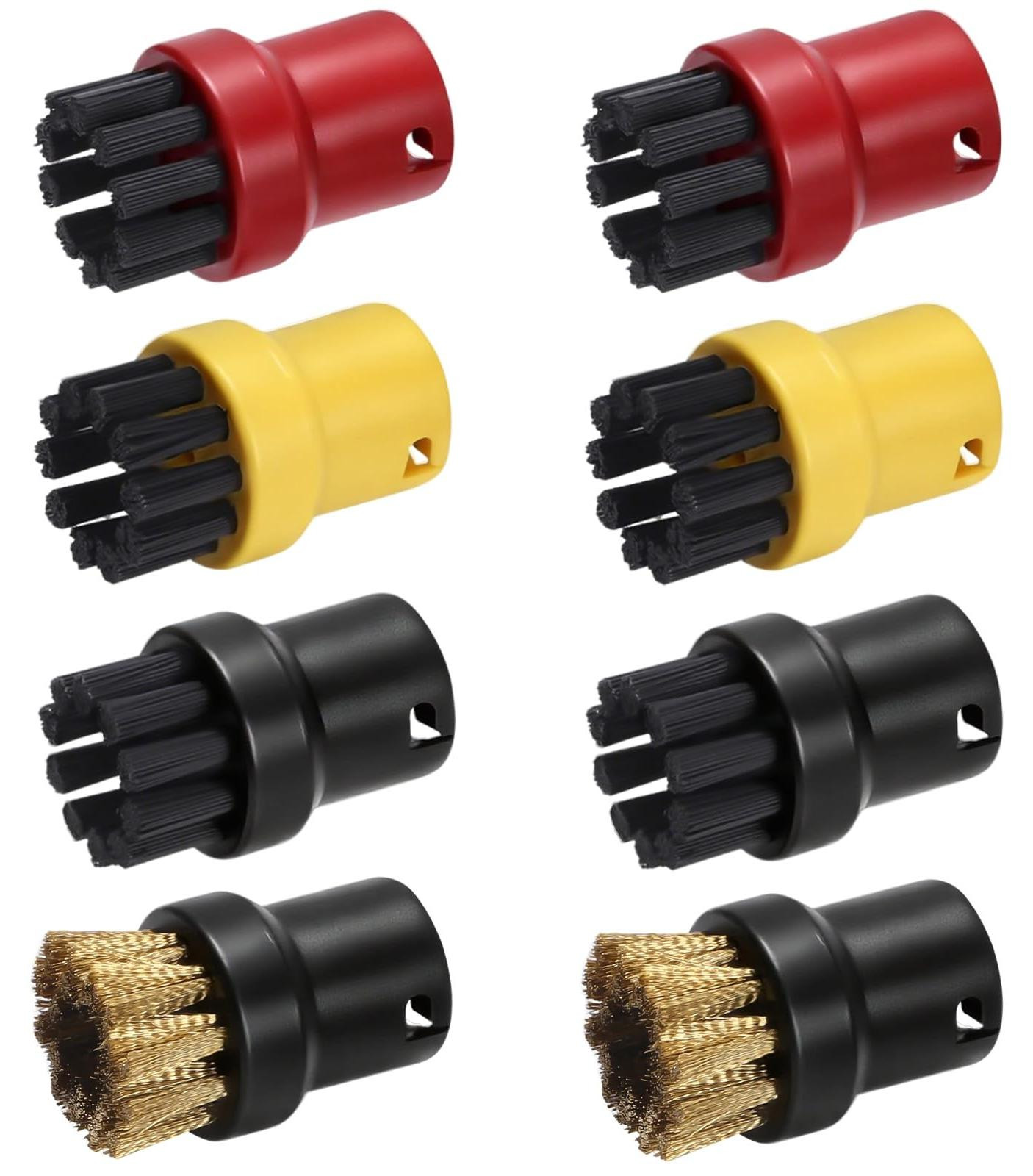 Selius Stoomreiniger Accessoires - Ronde Borstels en Sproeiers - 8 stuks