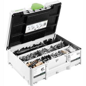 Festool Domino-Dübel 576797 KV-SYS D8, lose, Set, 330-teilig, 8 x 36mm, aus Buchenholz, mit Verbindern und Koffer