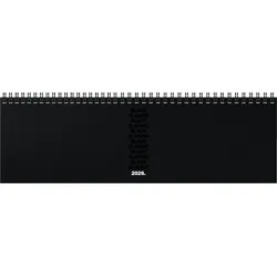 Brunnen Querkalender 774 Black Classic 32,6x10,2cm 1 Woche/2 Seiten Balacron schwarz 2026.