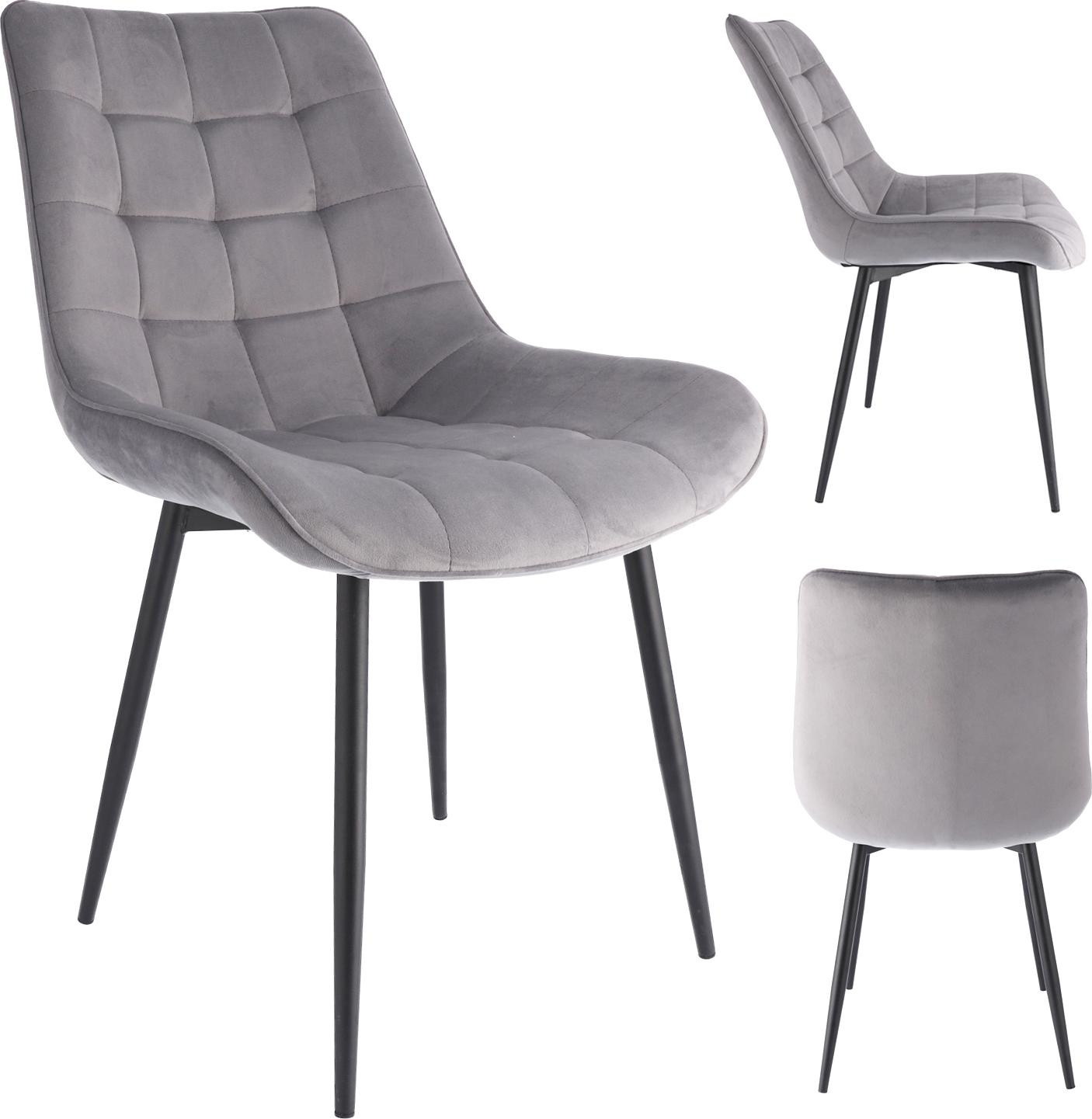 Jumi MISTY fluweelbeklede stoel, grijs