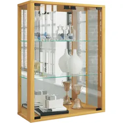 VCM, Vitrine + Buffetschrank, Wandvitrine Sammelvitrine Glasvitrine Wand Vitrine Regal Schrank Glas Hängevitrine "Udina Spiegel" (60 x 25 x 80 cm)