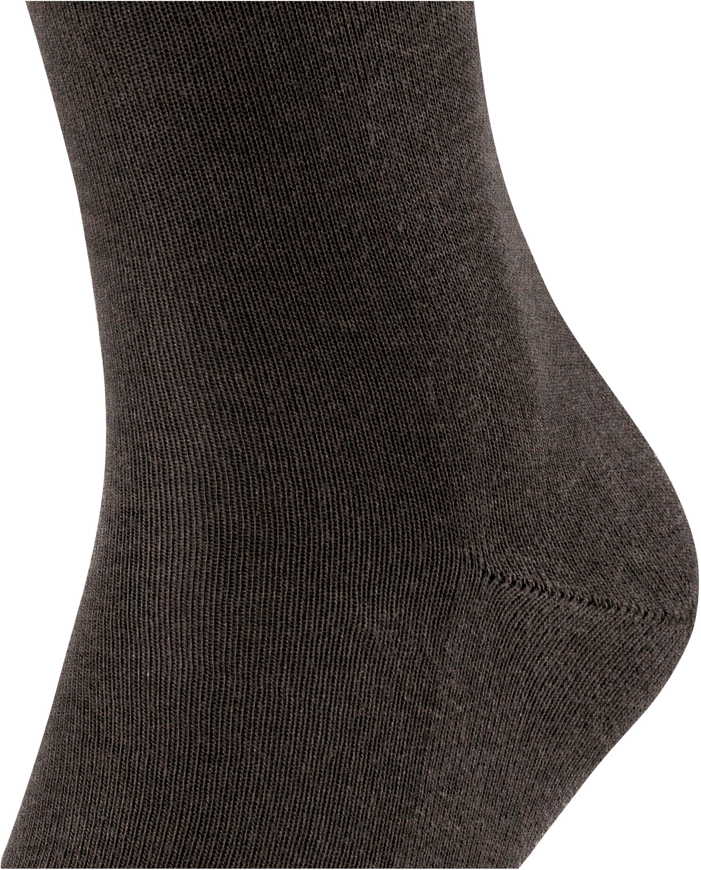 Socken FALKE "Family", Herren, Gr. 43-46, braun (5450, schwarz braun), Obermaterial: 92% Baumwolle, 7% Polyamid, 1% Elasthan, unifarben, Socken Socken, für Erwachsene, mit flacher Zehennaht 5450, schwarz braun 43-46