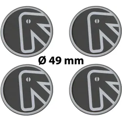 4 x Ø 49 mm Polymere Aufkleber / Pfeil / Nabenkappen, Felgendeckel